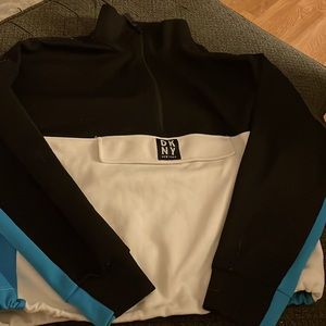 DKNY quarter zip cropped hoodie